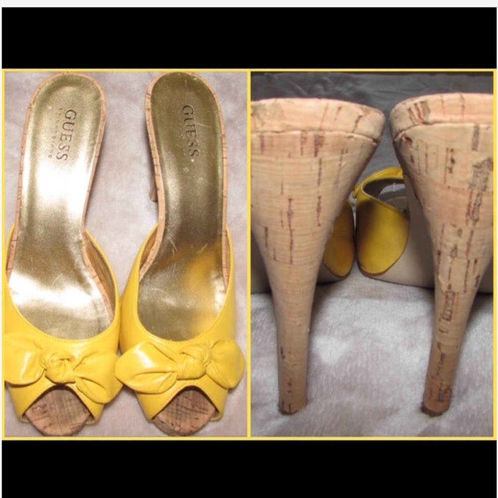 💛VINTAGE PINUP 💛GUESS 💛 BOWS 💛CORK HEELS 💛